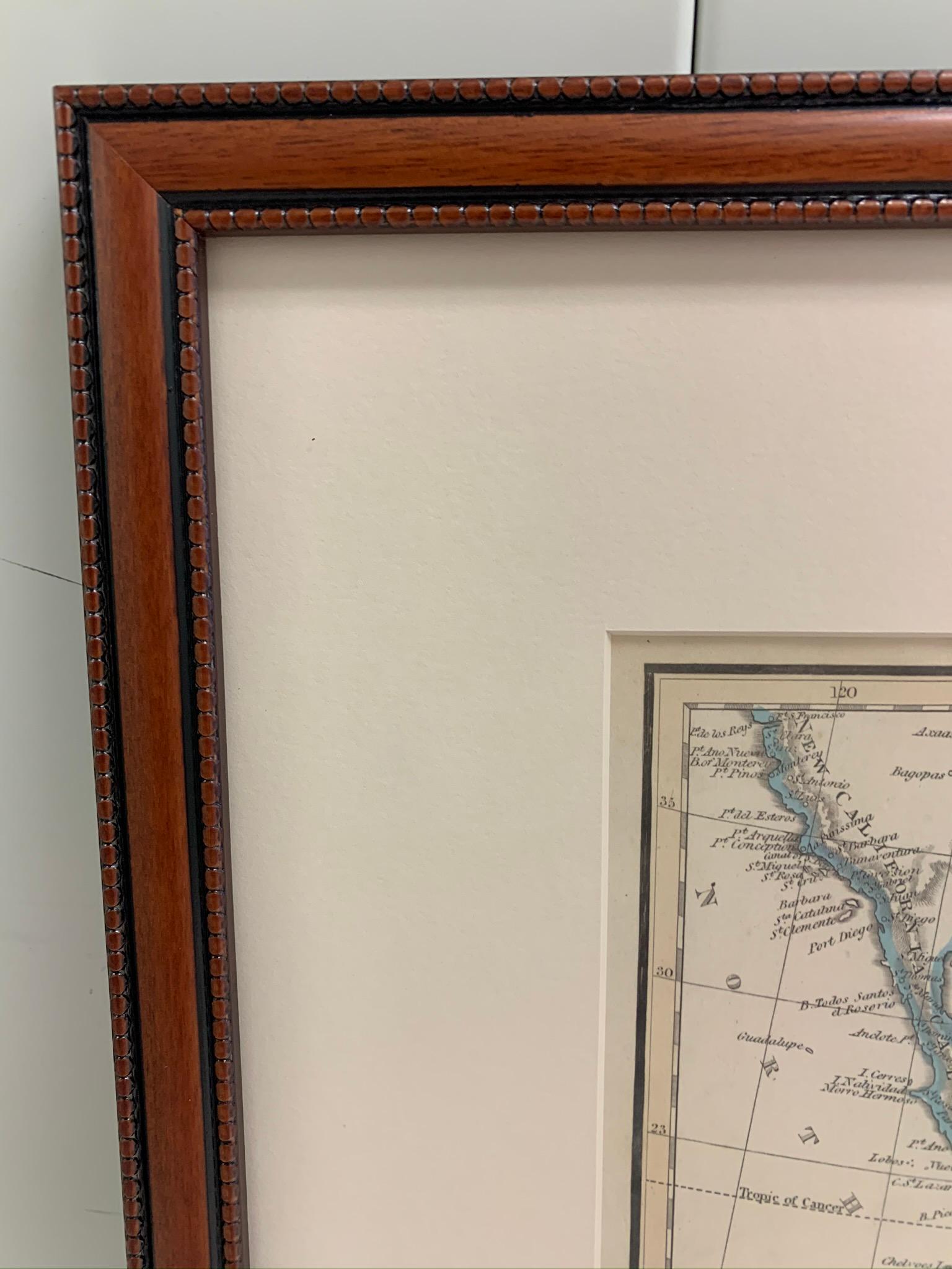 American Classical Framed 1838 Mexico & Gulf of Mexico Map For Sale