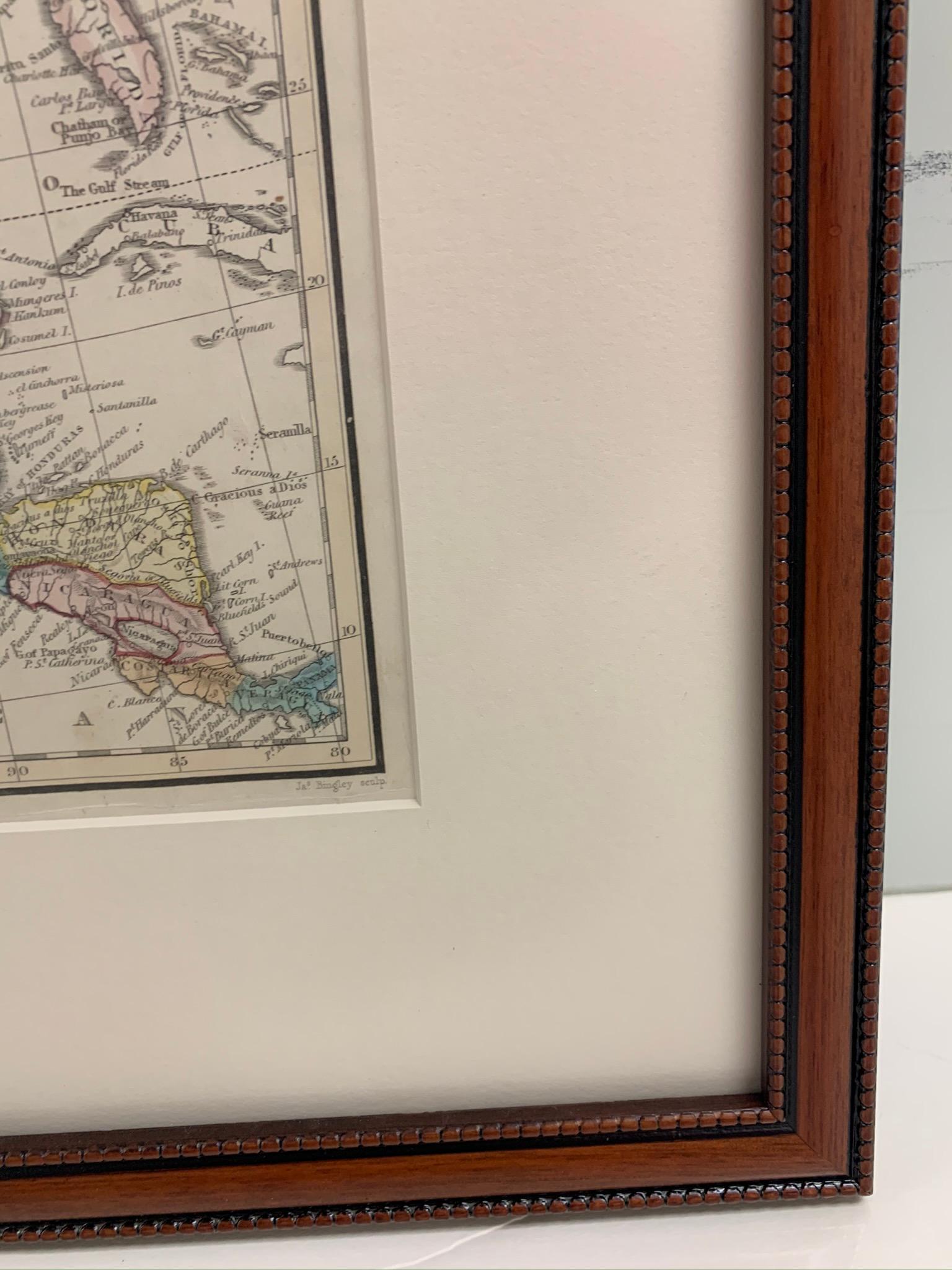 Carte du Mexique et du Golfe du Mexique encadrée 1838 Bon état - En vente à Stamford, CT