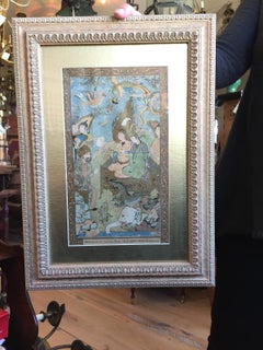 Framed 18th-19th Century Persian Page Out of a Story Book with Animals