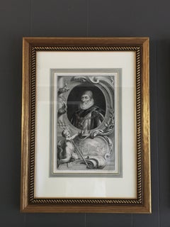 Framed 18th Century Neoclassical Style Portrait Engravings, Set of 4