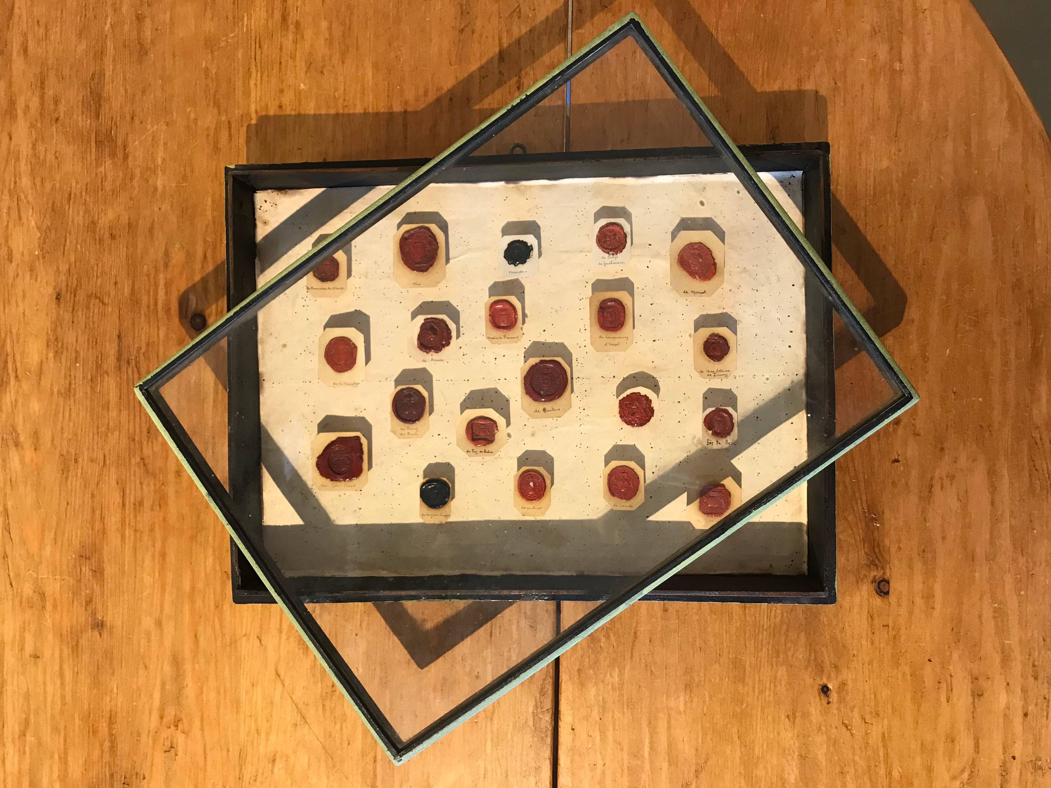 French Framed 18th Century Wax Seals For Sale