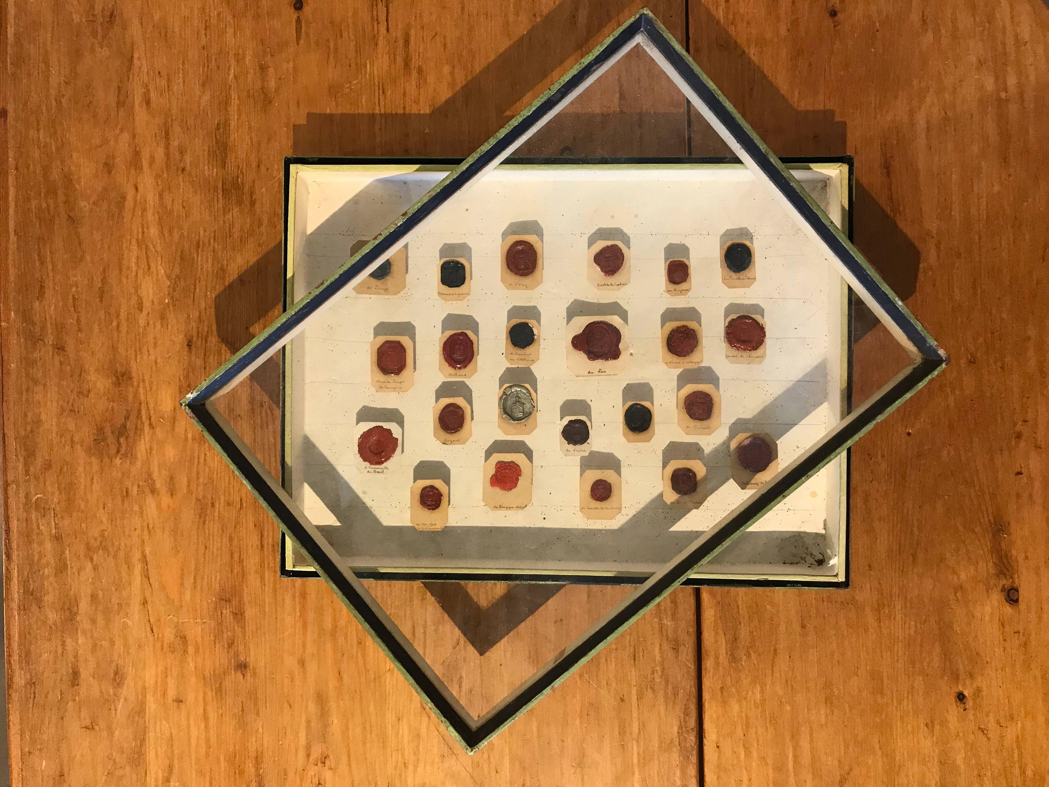 French Framed 18th Century Wax Seals