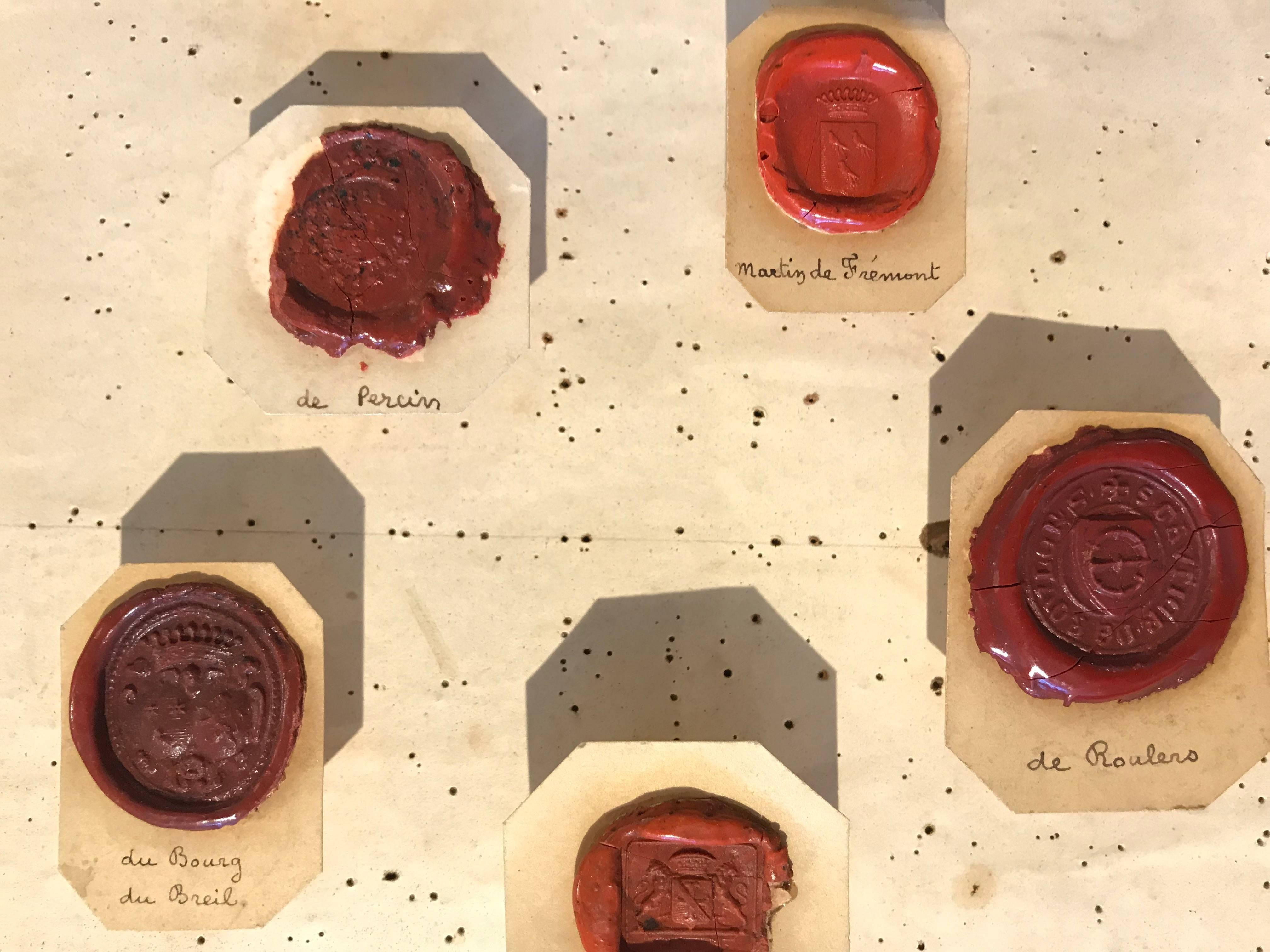Framed 18th Century Wax Seals In Excellent Condition For Sale In Boston, MA