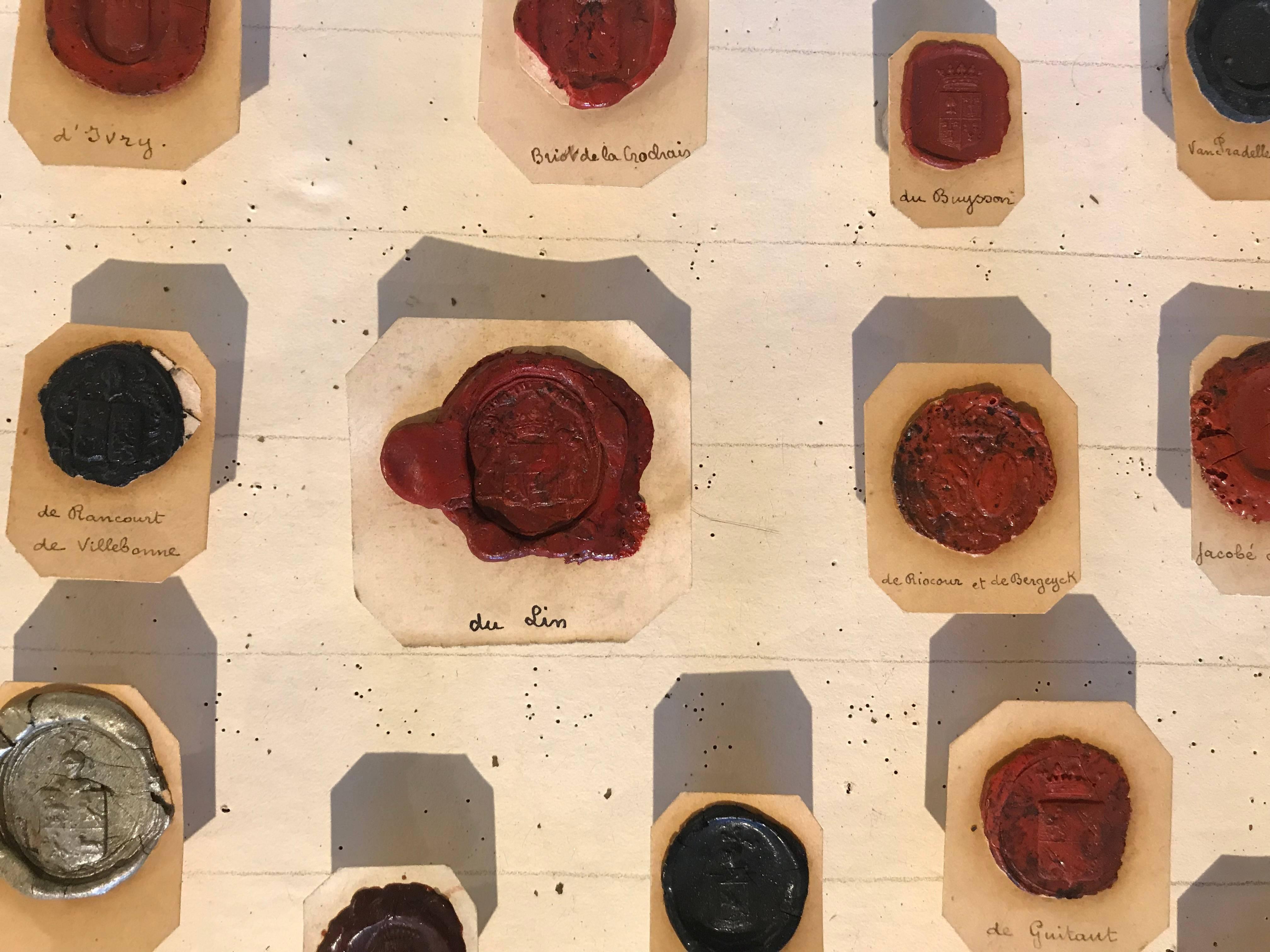 Framed 18th Century Wax Seals In Excellent Condition In Boston, MA