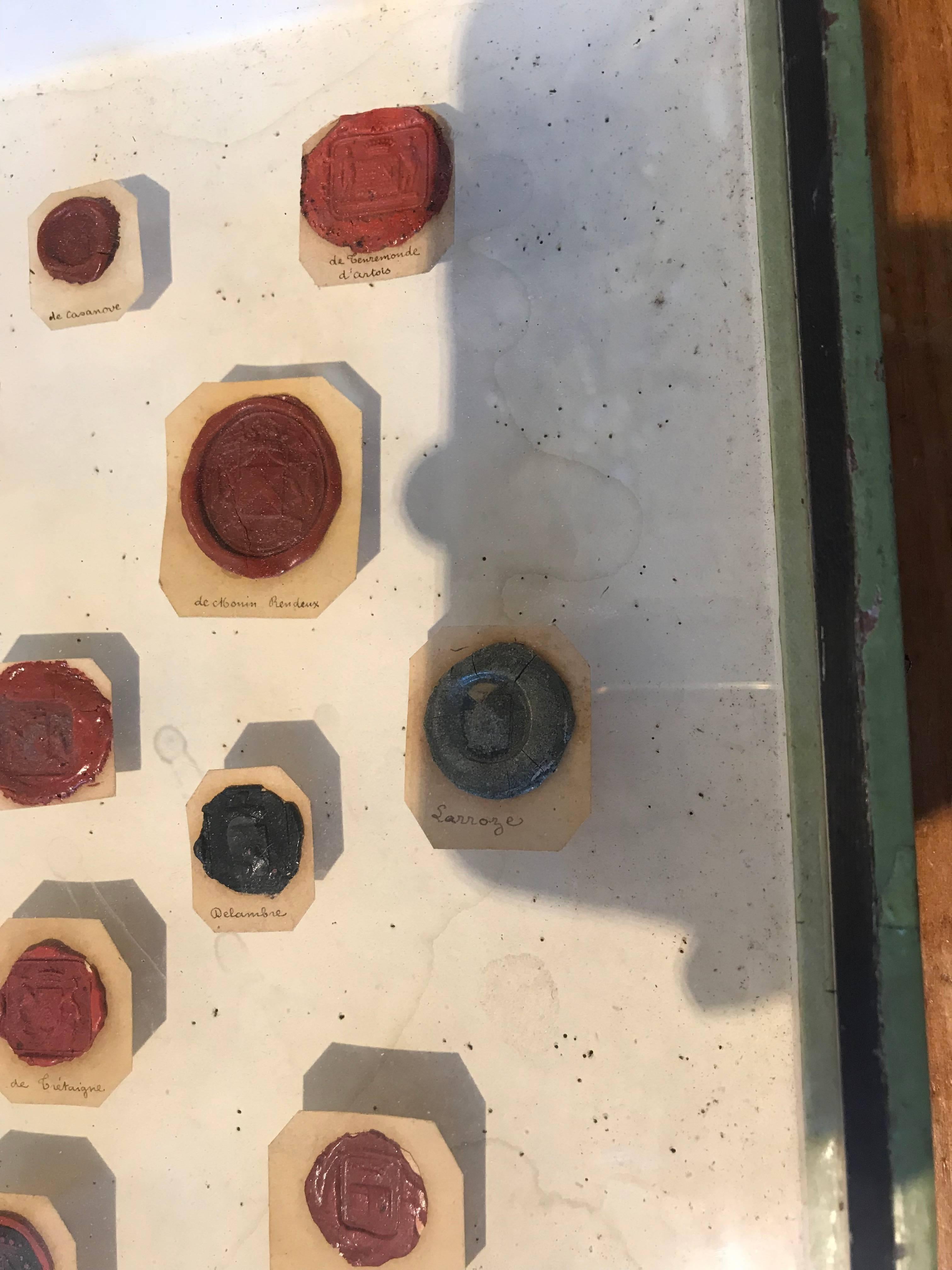 Glass Framed 18th Century Wax Seals