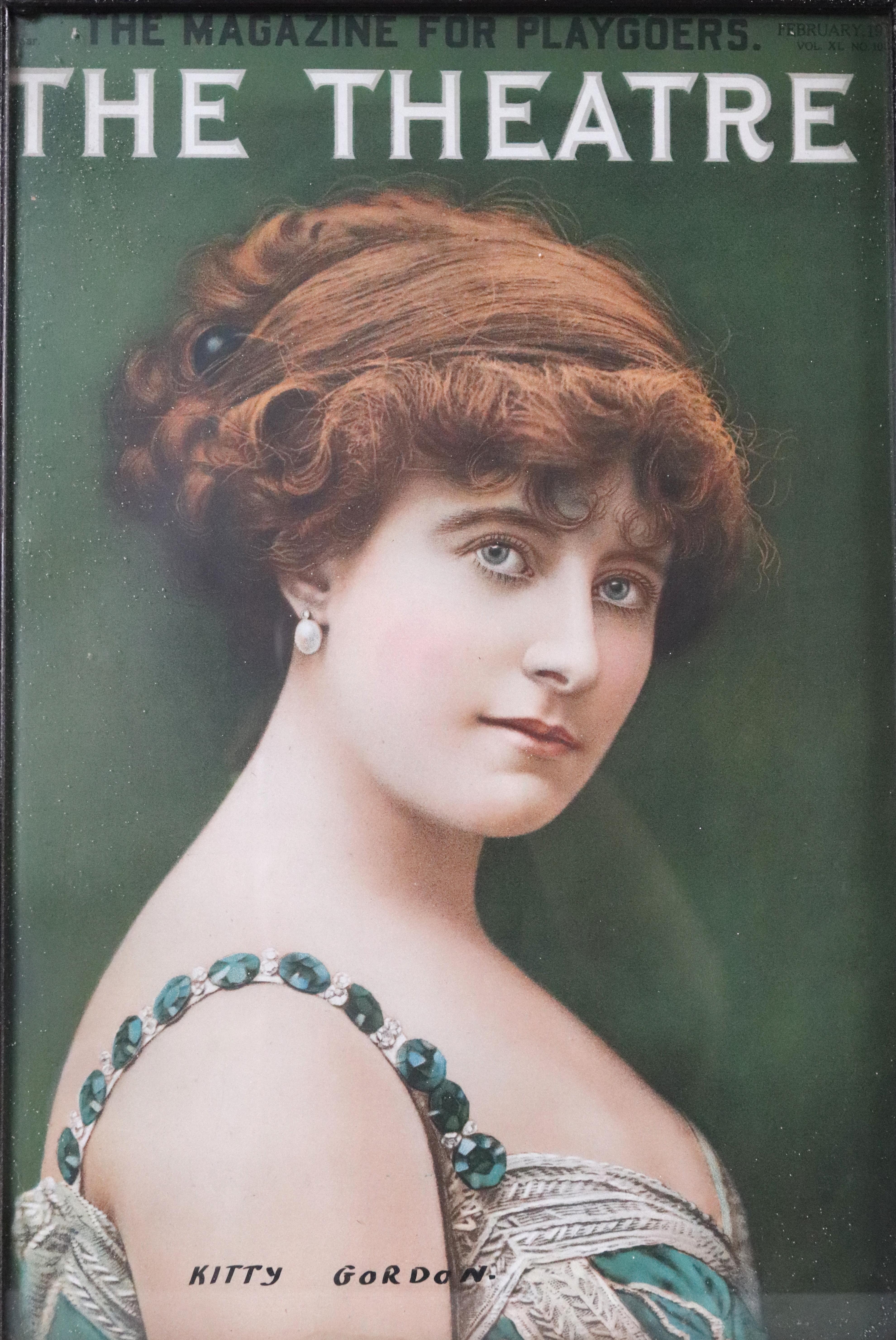 Gerahmte 1910er Jahre The Theatre Magazin Kitty Gordon Abdeckung (amerikanisch) im Angebot