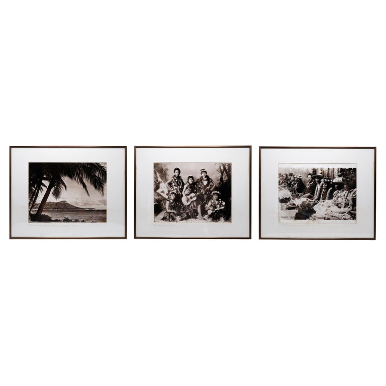 Framed 1920's Hawaiian Photographs, Set of 3 For Sale
