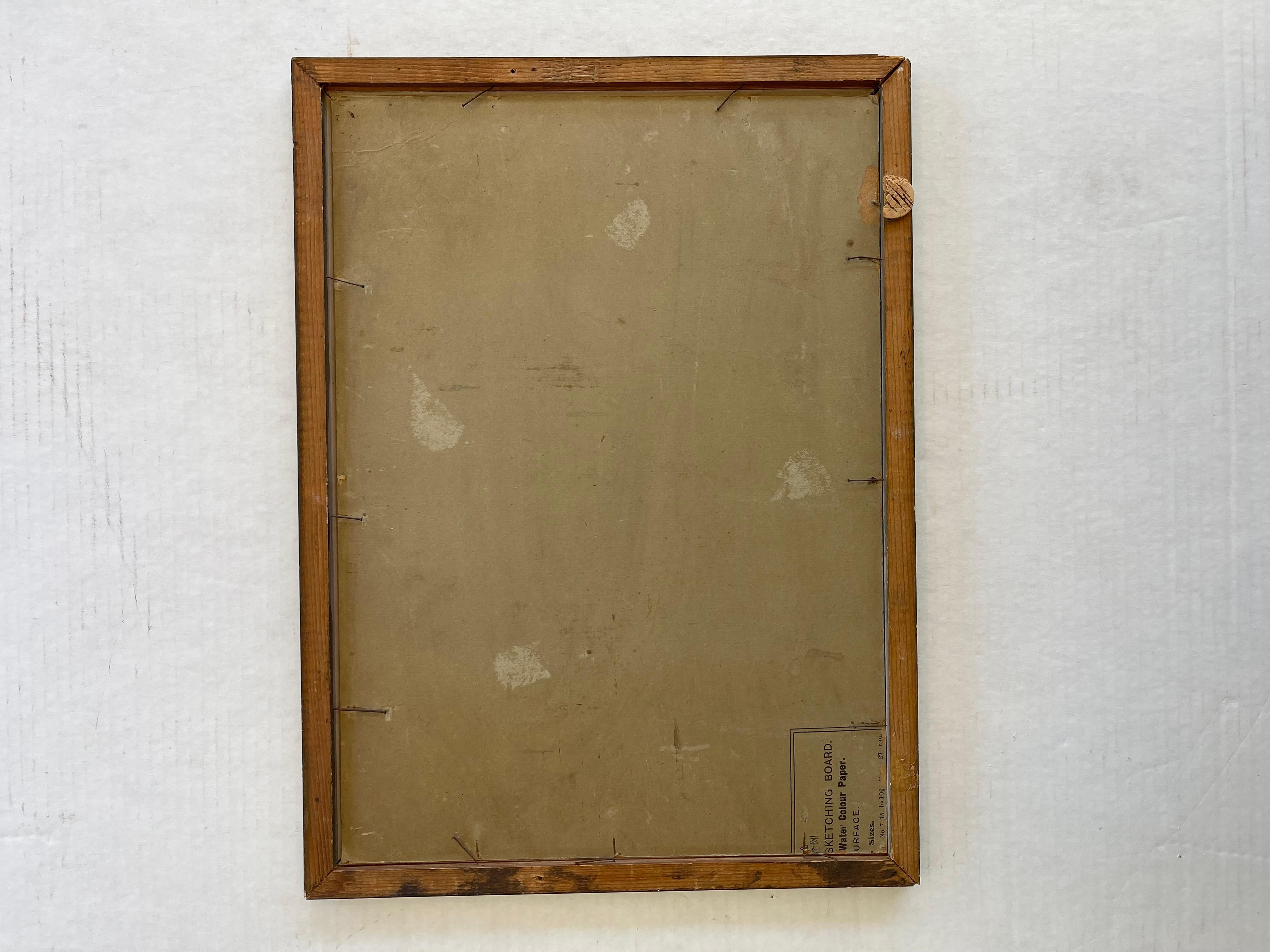 Aquarelle encadrée du Caire de 1922 par O. Sandez  Peinture architecturale en vente 4
