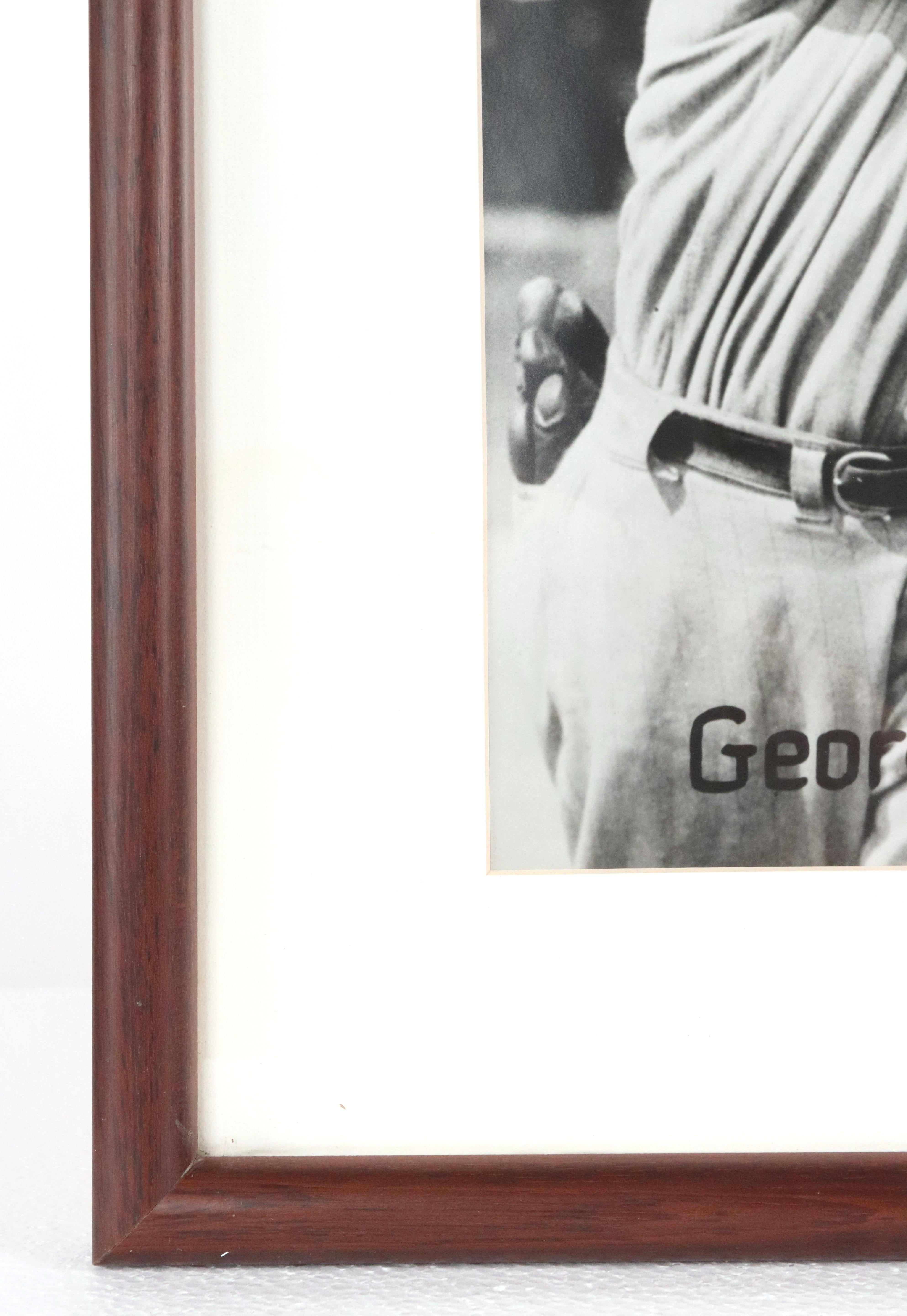 Gerahmte Fotografie des Baseballspielers George Burns von 1924 (Glas) im Angebot