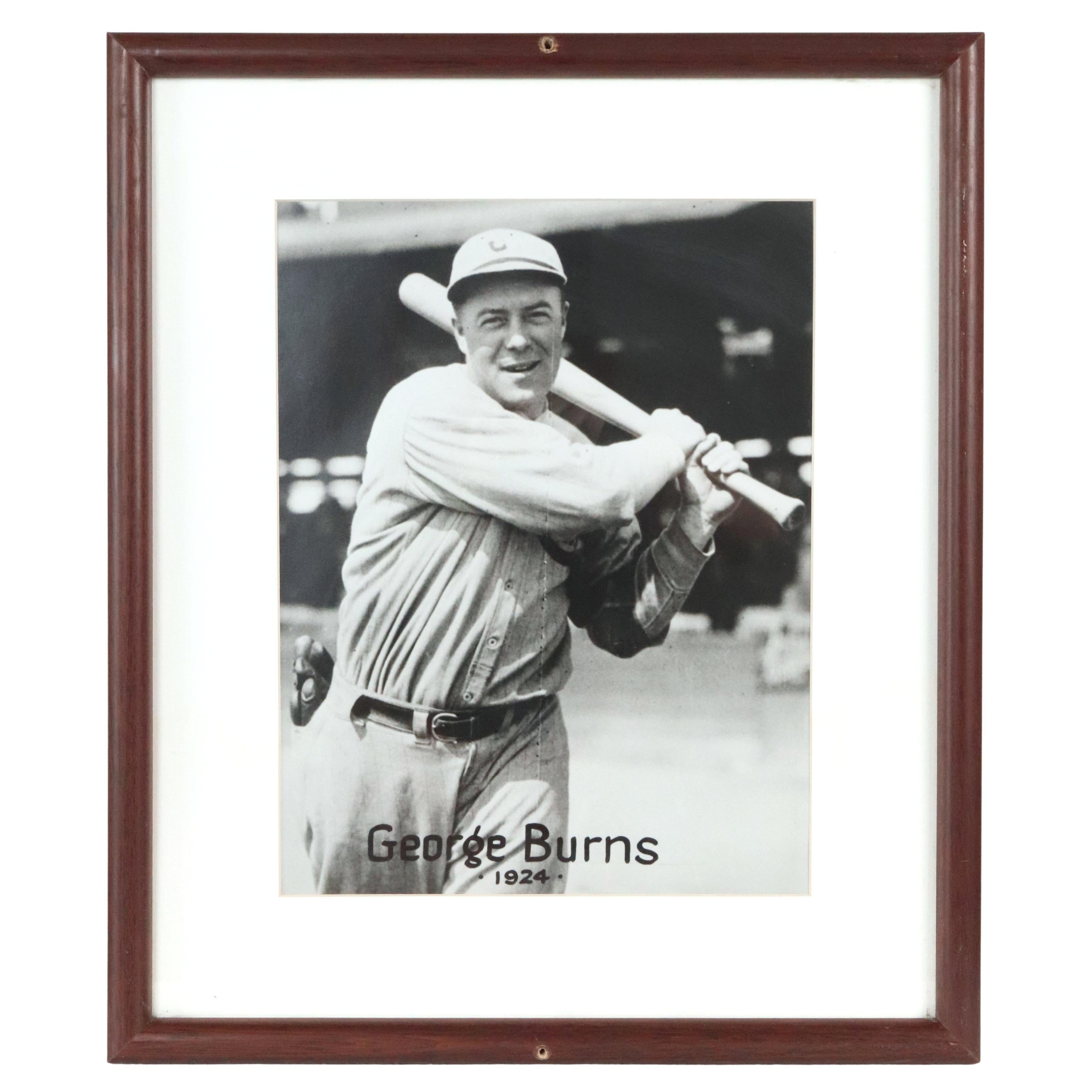 Gerahmte Fotografie des Baseballspielers George Burns von 1924