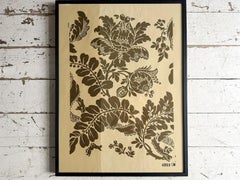 Framed 1950's Zuber Block Printed Wallpaper Samples - A