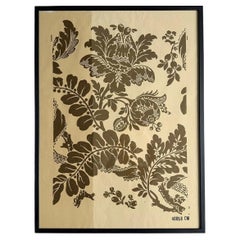 Framed 1950's Zuber Block Printed Wallpaper Samples - A