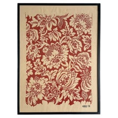 Framed 1950's Zuber Block Printed Wallpaper Samples - B
