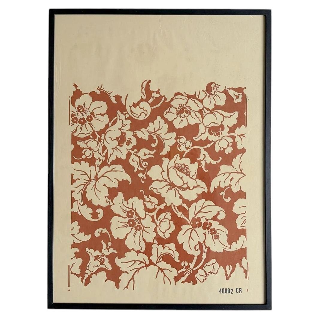 Framed 1950's Zuber Block Printed Wallpaper Samples - C For Sale