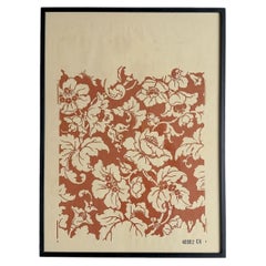Framed 1950's Zuber Block Printed Wallpaper Samples - C