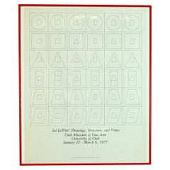 Affiche d'exposition Sol LeWitt de 1977 encadrée