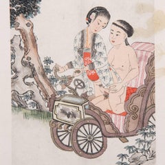 Framed Chinese Erotic Album Leaf, c. 1850