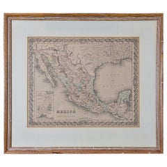 Used Framed 19th Century Colton Map of Mexico, Texas, California and US Territories