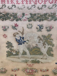 Framed 19th Century English Petit Point Sampler, circa 1846