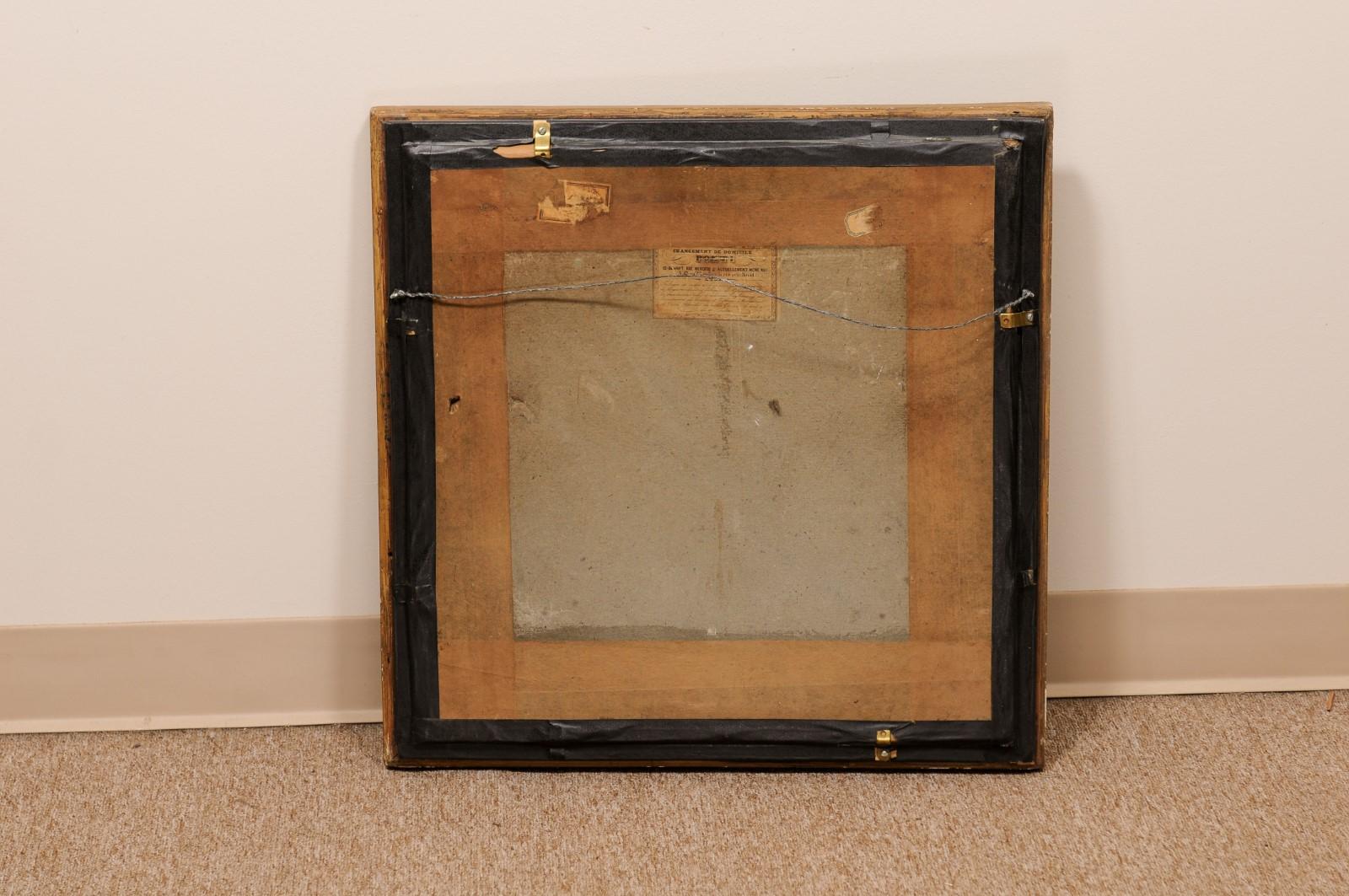 Framed 19th Century English Silk Sampler with Flower Basket 10