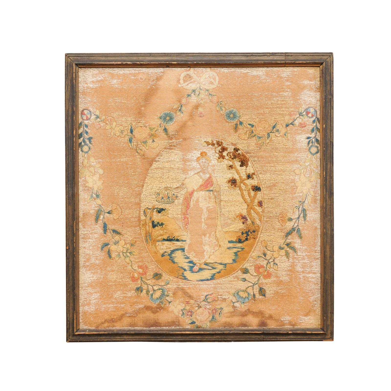  Framed 19th Century English Textile In Good Condition For Sale In Atlanta, GA