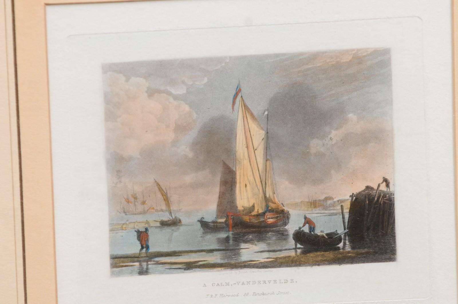 Framed 19th Century Engraving of Sailboat, London In Good Condition For Sale In Atlanta, GA