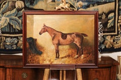 Framed 19th Century Oil on Canvas Horse Painting, England