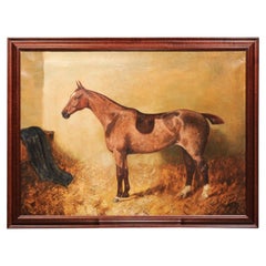 Framed 19th Century Oil on Canvas Horse Painting, England