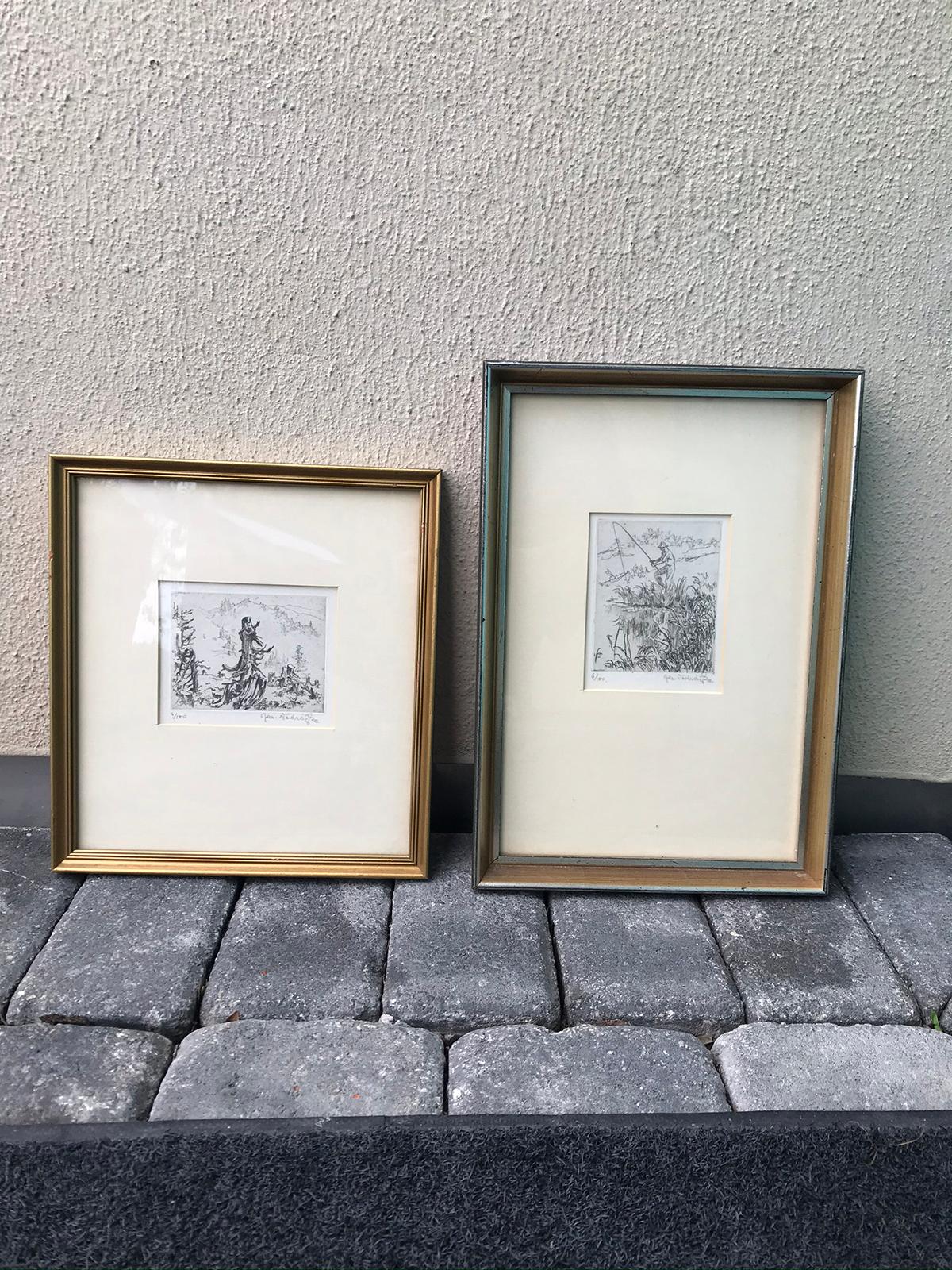 Framed 20th Century Etching of Tree, Illegible Signature For Sale 12