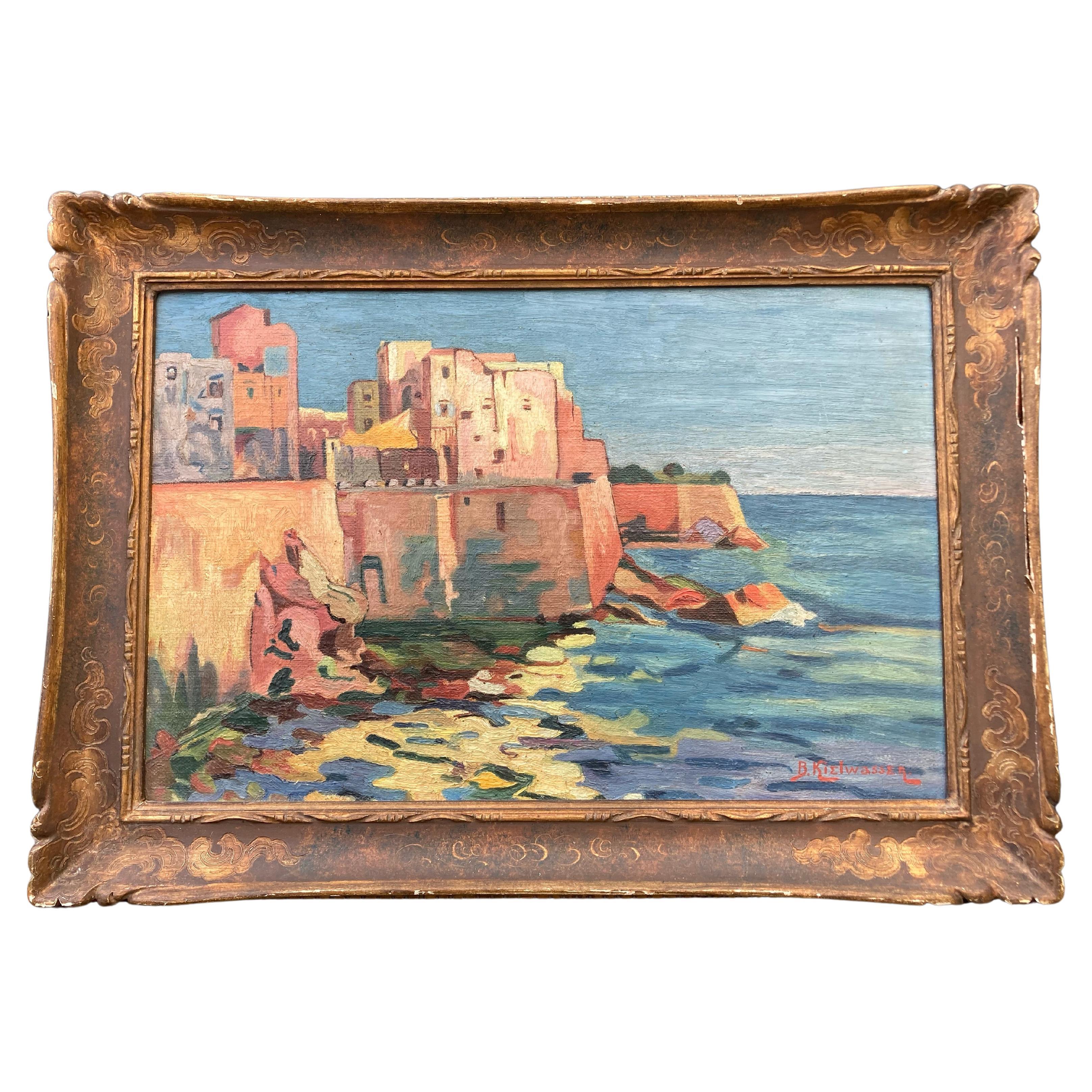 Quadro ad olio su tela francese del XX secolo incorniciato, opera dell'artista B. Kielwasser