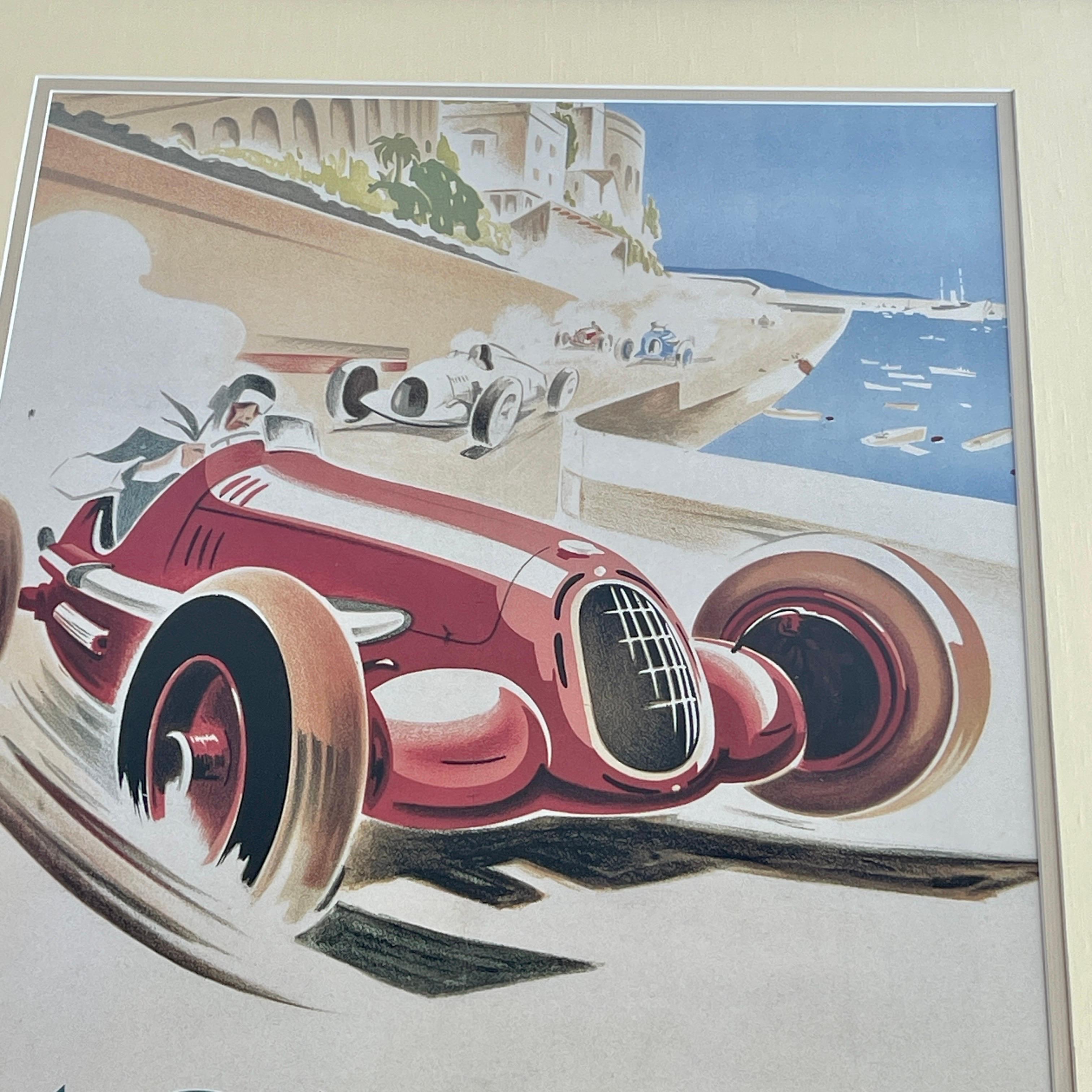 Framed 20th Century Reprint Of Monaco 1937 Grand Prix Poster  2