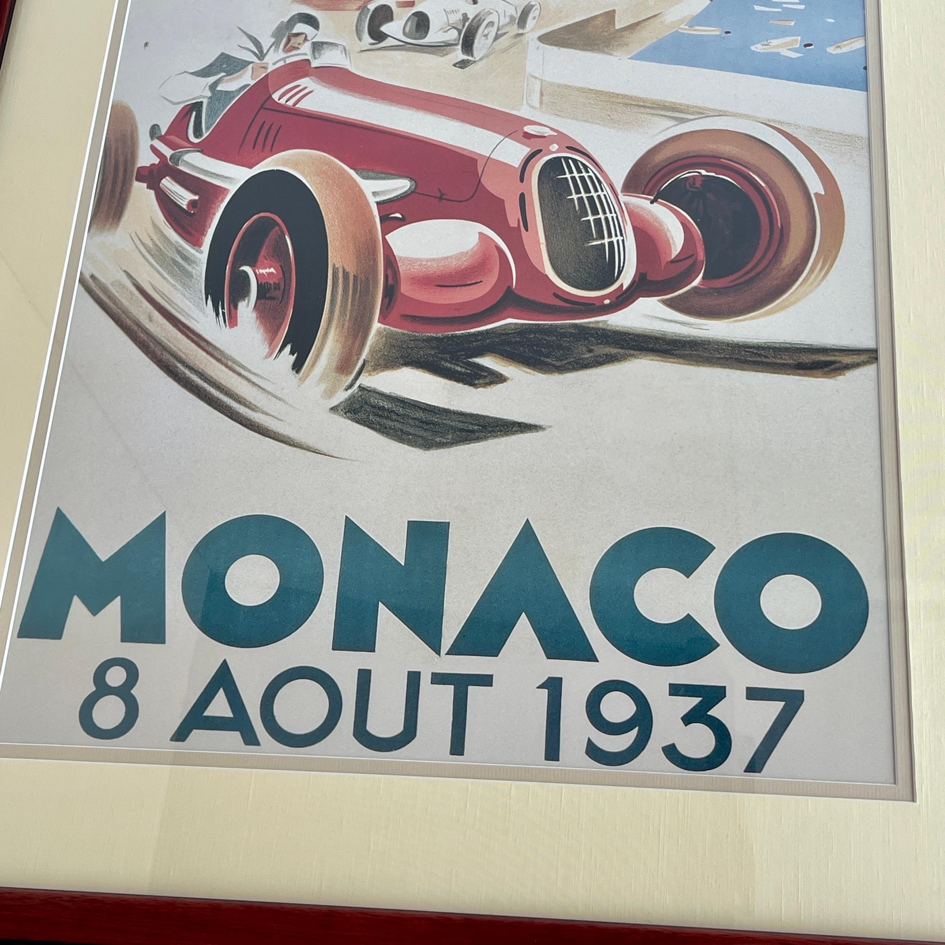 Framed 20th Century Reprint Of Monaco 1937 Grand Prix Poster 3