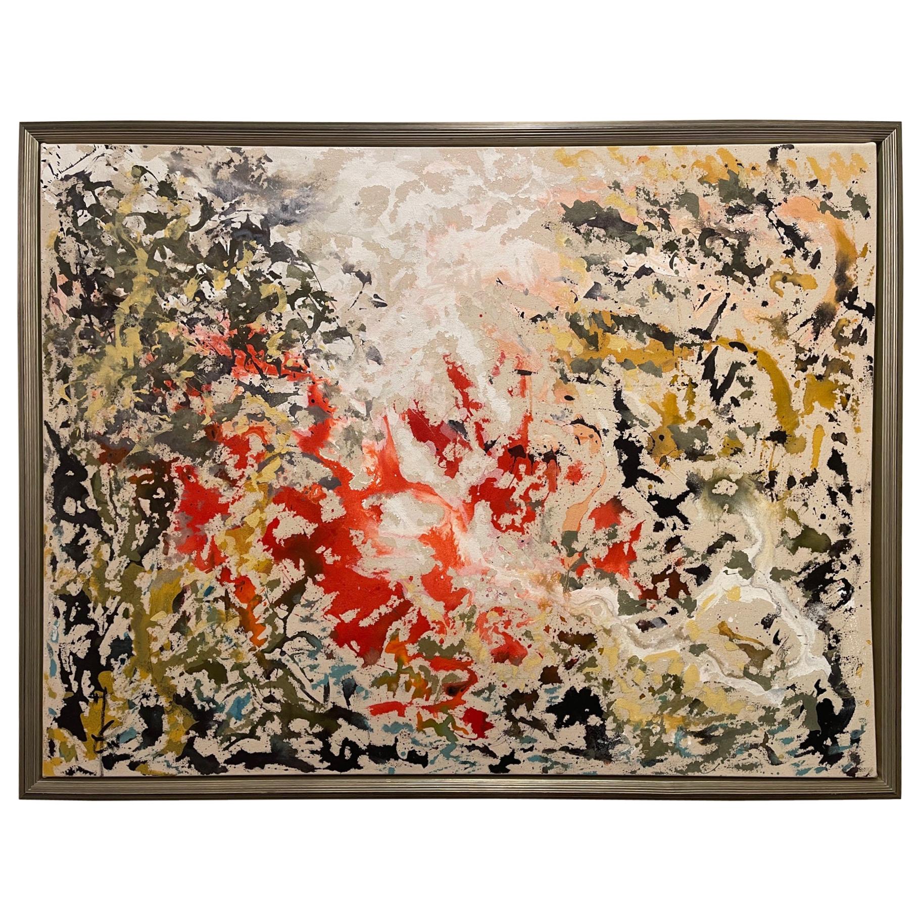 Framed Abstract Acrylic on Canvas "The Callot Nature II" by Jacqueline Carcagno