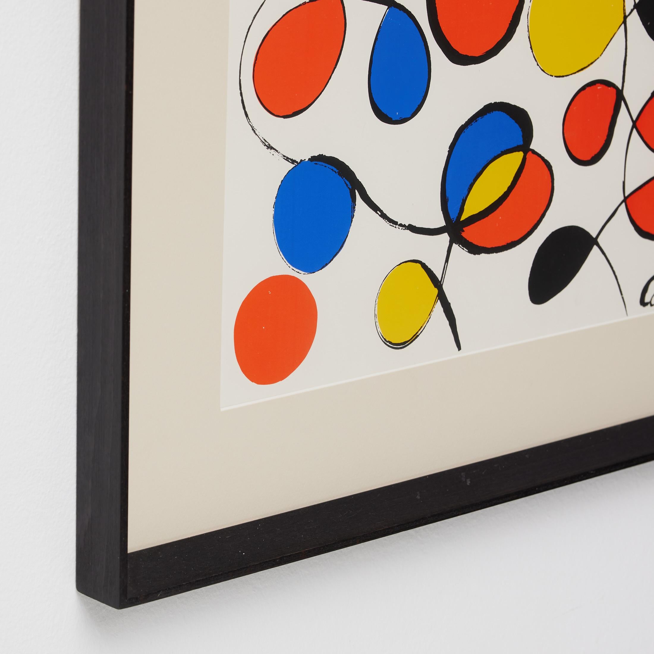 Gerahmte abstrakte Farbseriegrafie nach Alexander Calder im Angebot 3