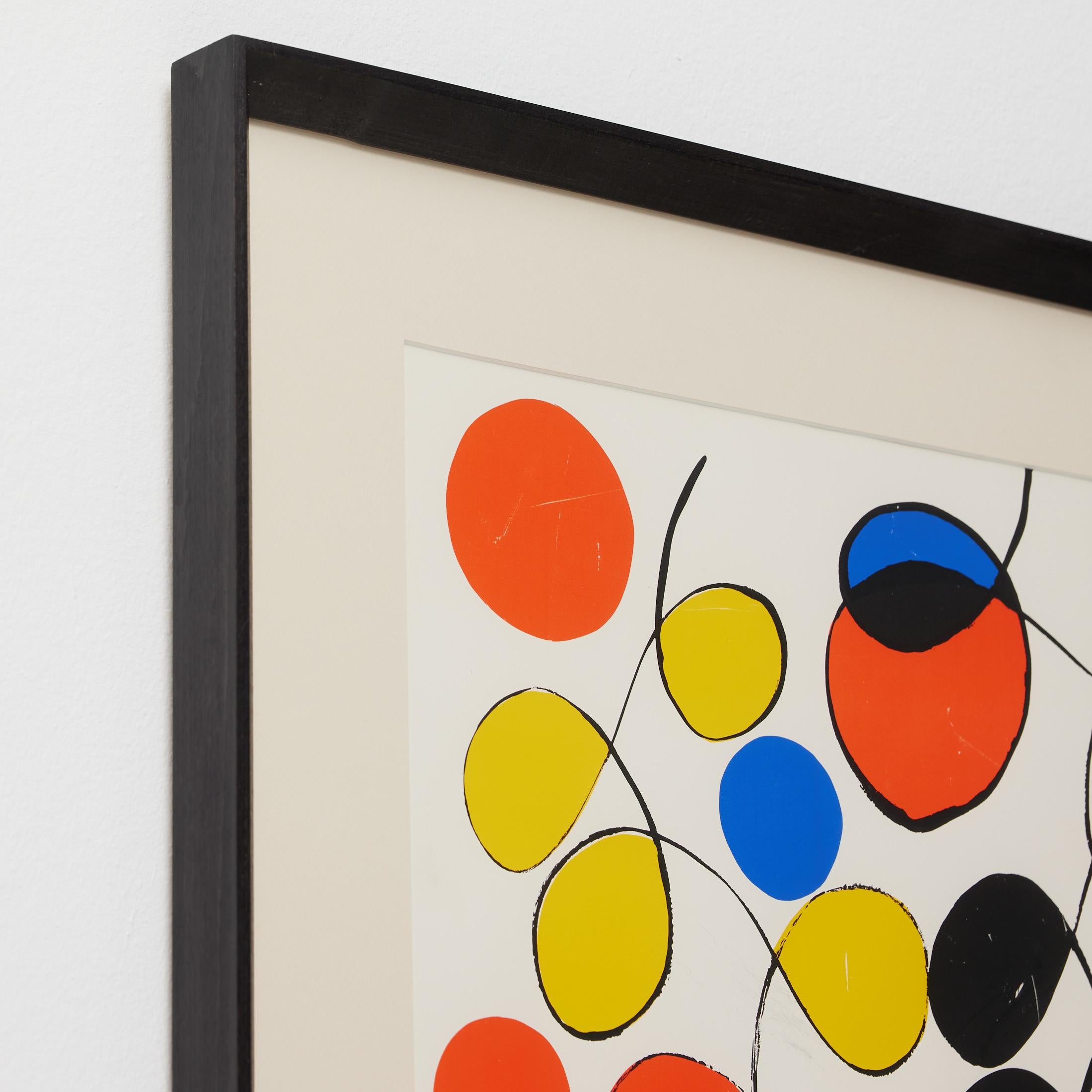 Gerahmte abstrakte Farbseriegrafie nach Alexander Calder im Angebot 4