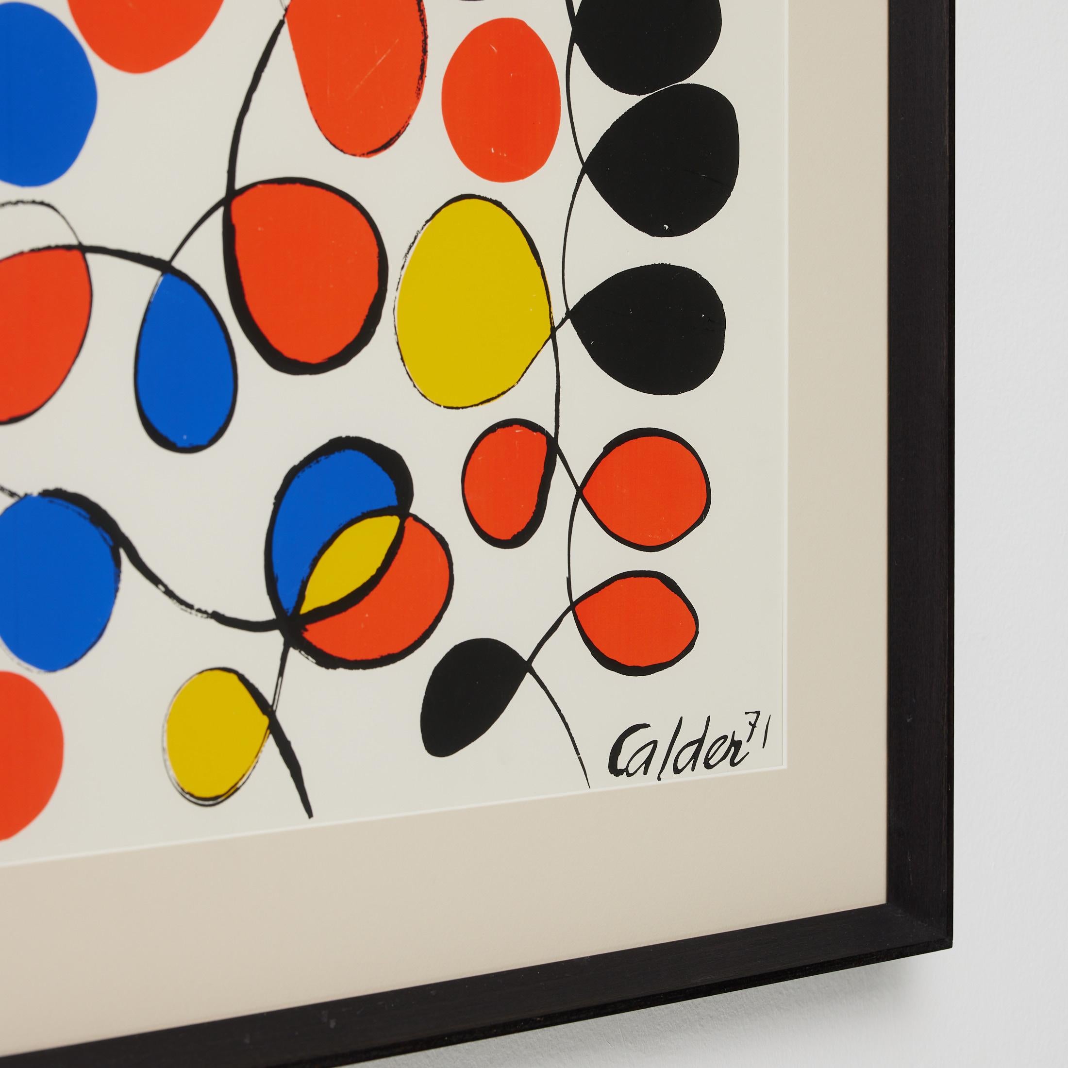 Gerahmte abstrakte Farbseriegrafie nach Alexander Calder im Angebot 5