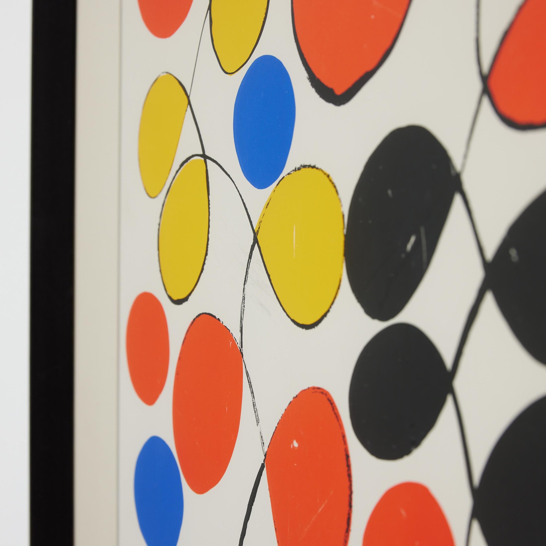 Gerahmte abstrakte Farbseriegrafie nach Alexander Calder im Angebot 9