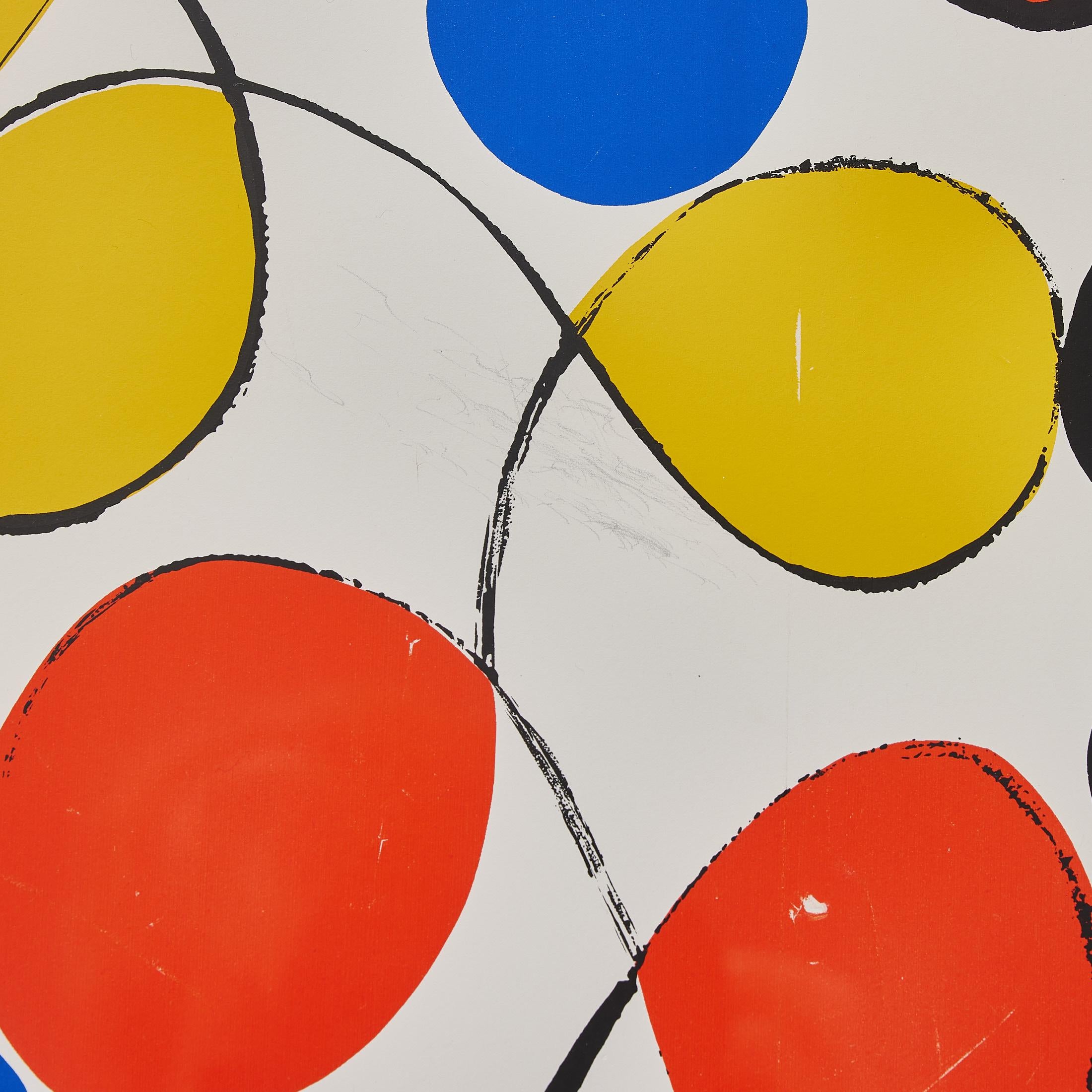 Gerahmte abstrakte Farbseriegrafie nach Alexander Calder im Angebot 10
