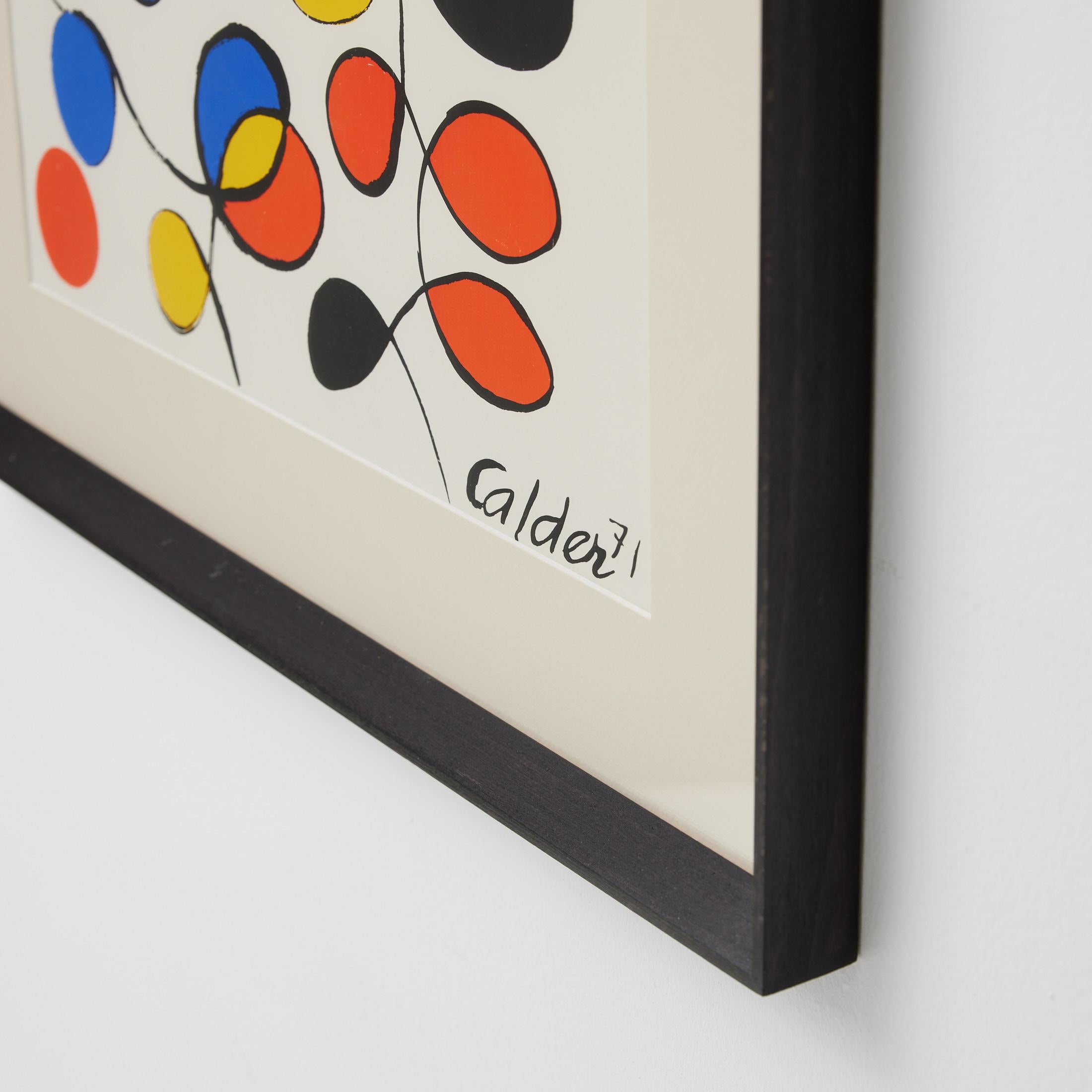 Gerahmte abstrakte Farbseriegrafie nach Alexander Calder im Zustand „Gut“ im Angebot in Barcelona, ES