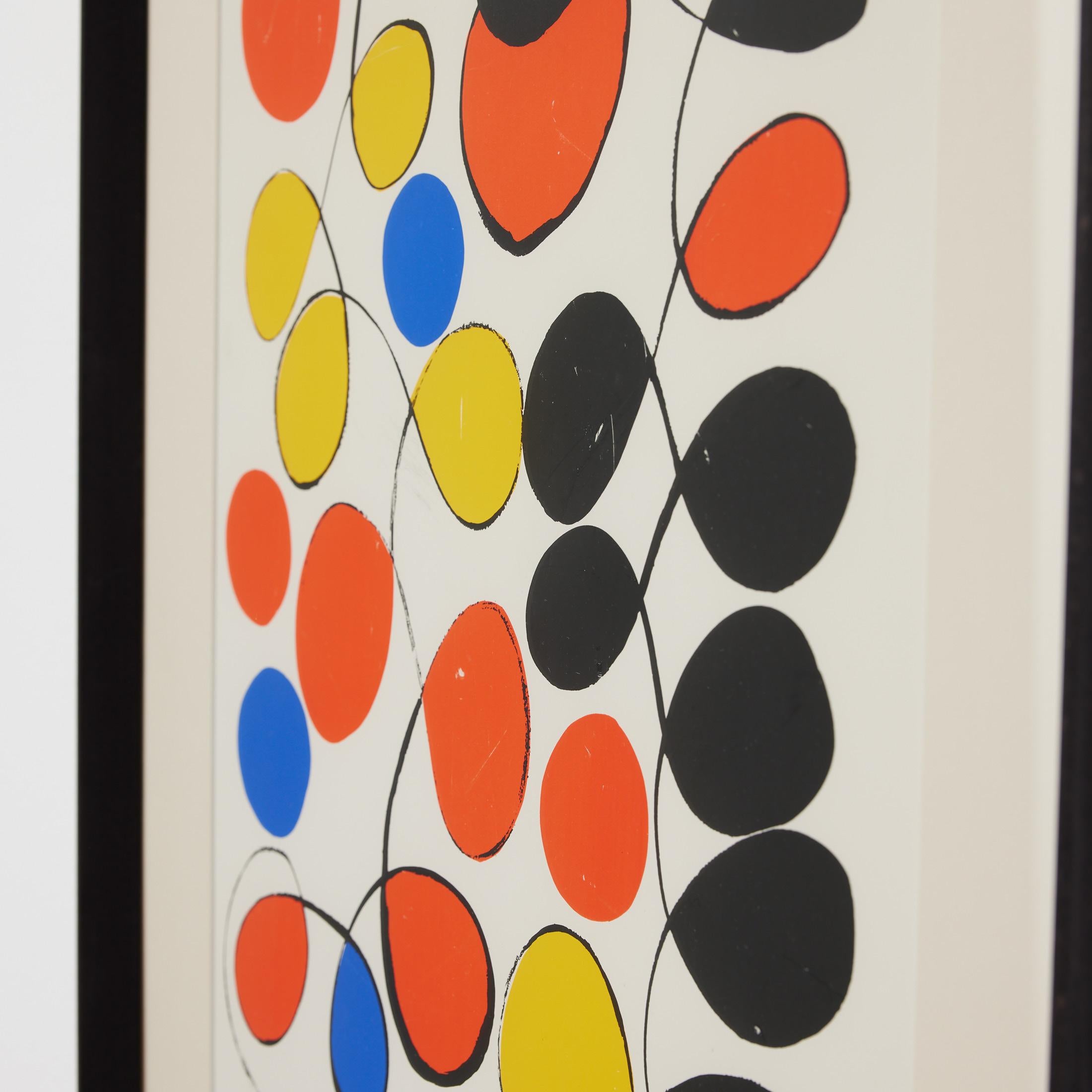 Gerahmte abstrakte Farbseriegrafie nach Alexander Calder (Ende des 20. Jahrhunderts) im Angebot