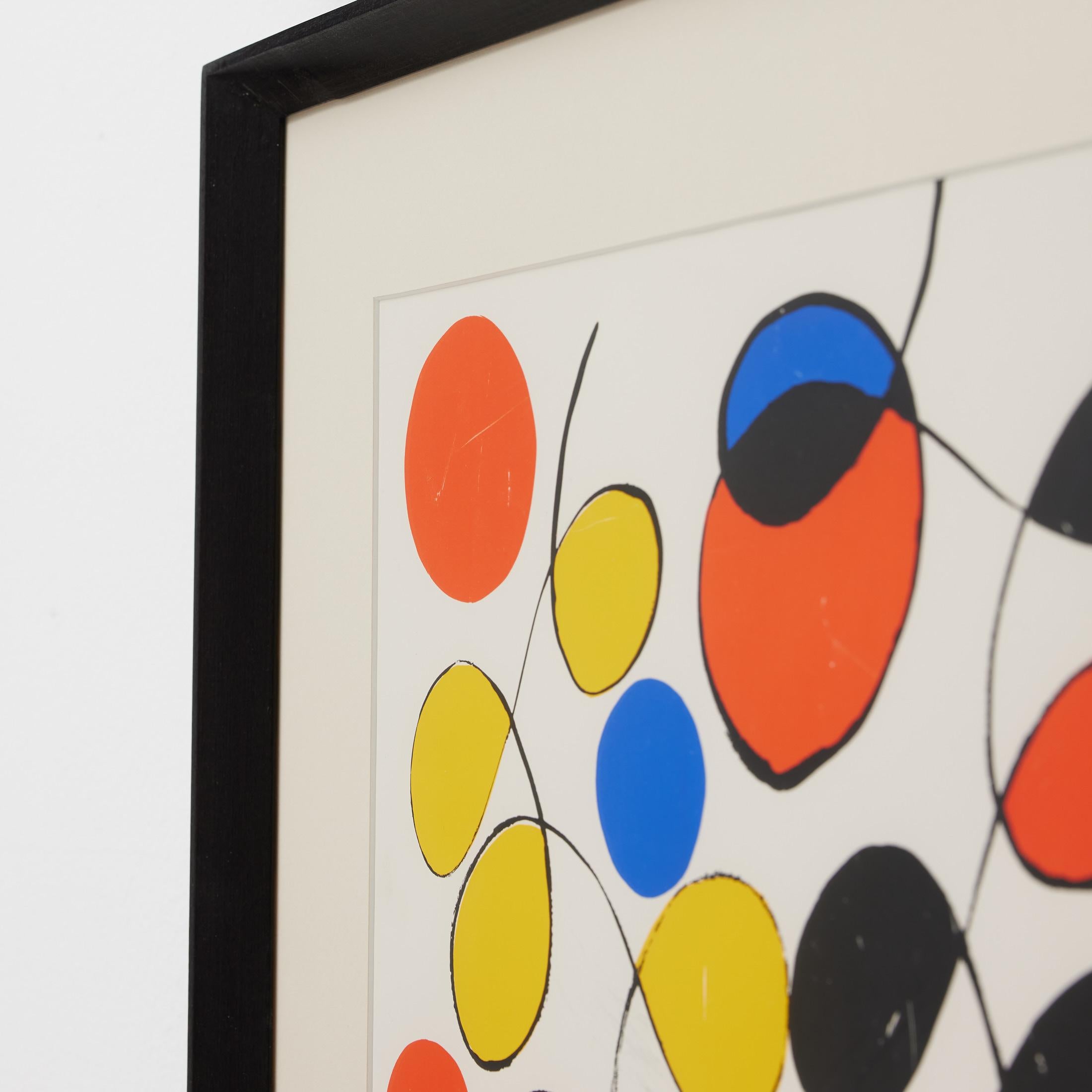 Gerahmte abstrakte Farbseriegrafie nach Alexander Calder (Papier) im Angebot