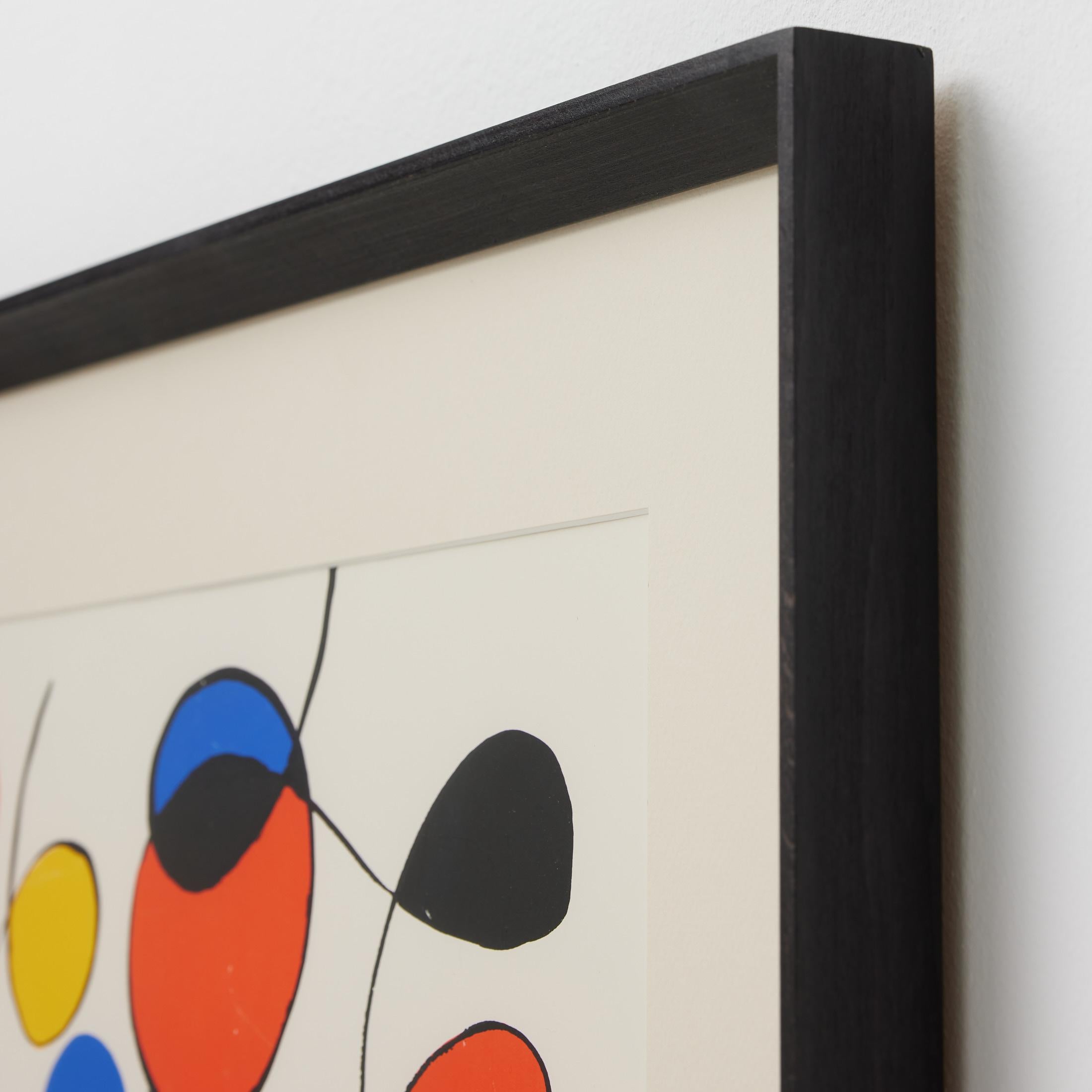 Gerahmte abstrakte Farbseriegrafie nach Alexander Calder im Angebot 1