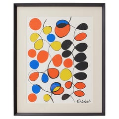 Framed Abstract Color Serigraphy After Alexander Calder