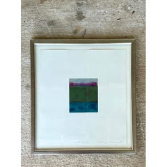 Framed Abstract Color Study Monotype Print