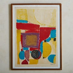 Lithographie abstraite encadrée de Gustav Bolin (1920-1999), Suède 1975