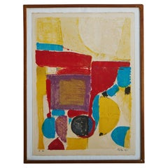 Framed Abstract Lithograph By Gustav Bolin (1920-1999), Sweden 1975