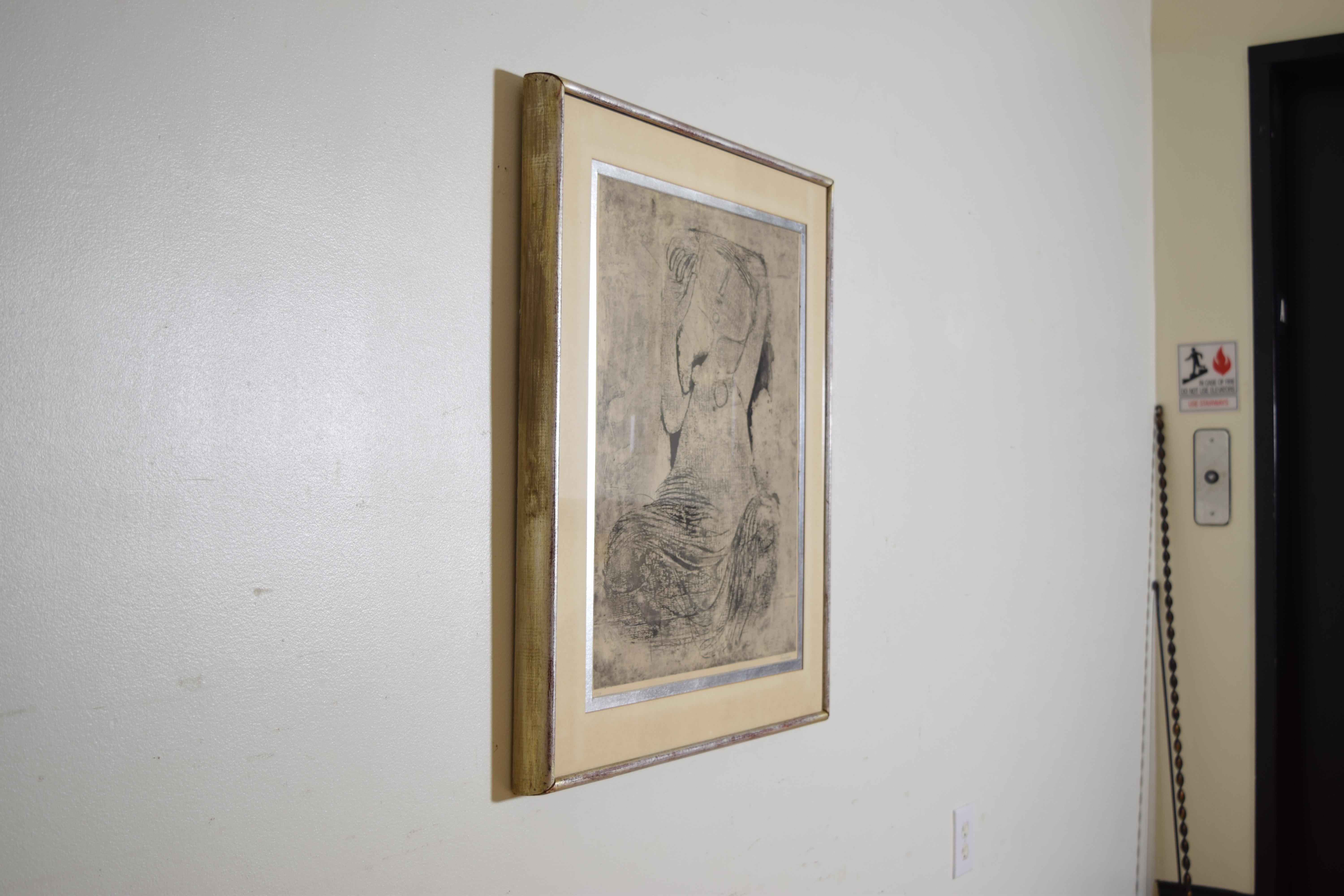 Lithographie abstraite encadrée, signée et numérotée, 2e moitié du 20e siècle Bon état - En vente à Atlanta, GA