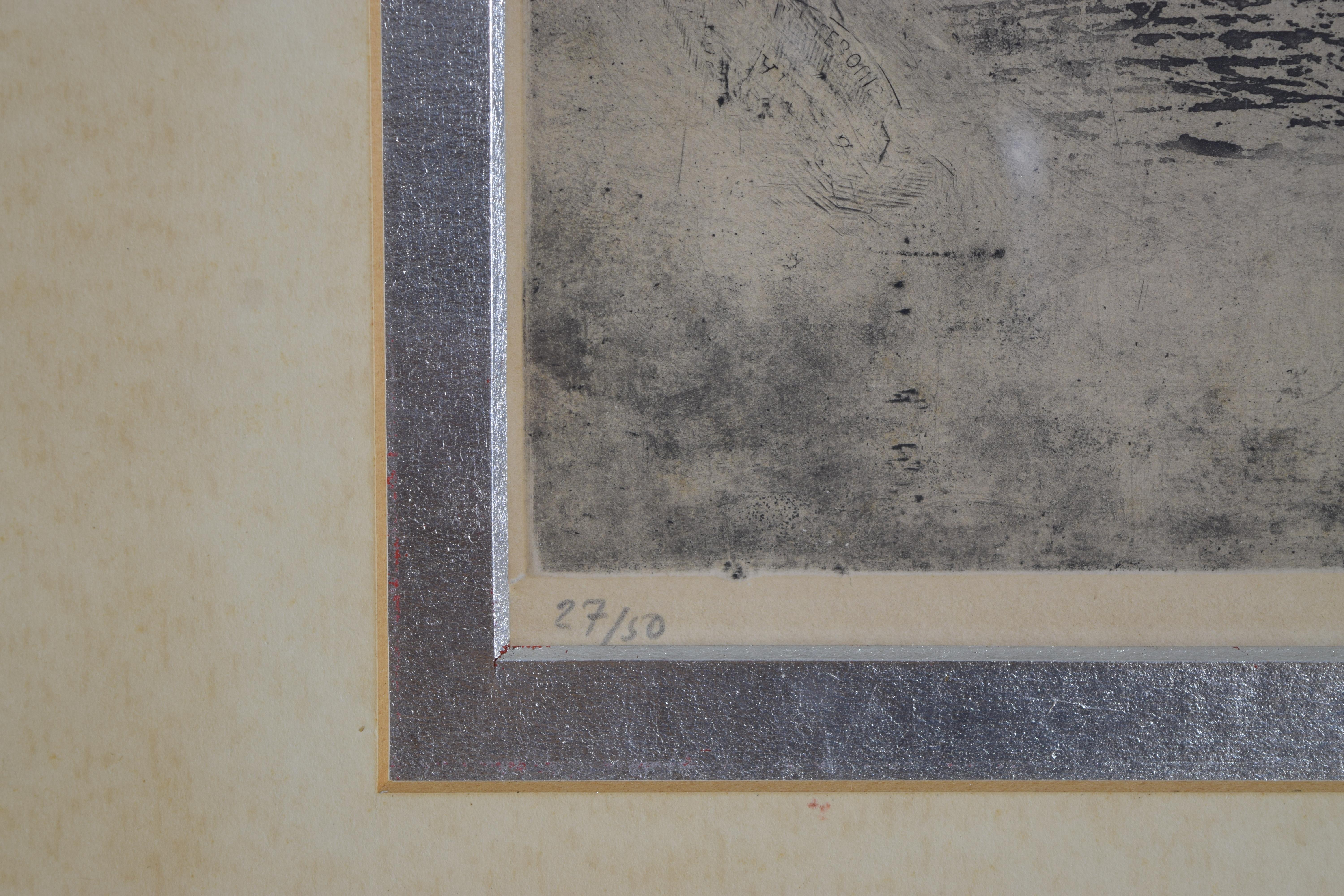 Lithographie abstraite encadrée, signée et numérotée, 2e moitié du 20e siècle en vente 2