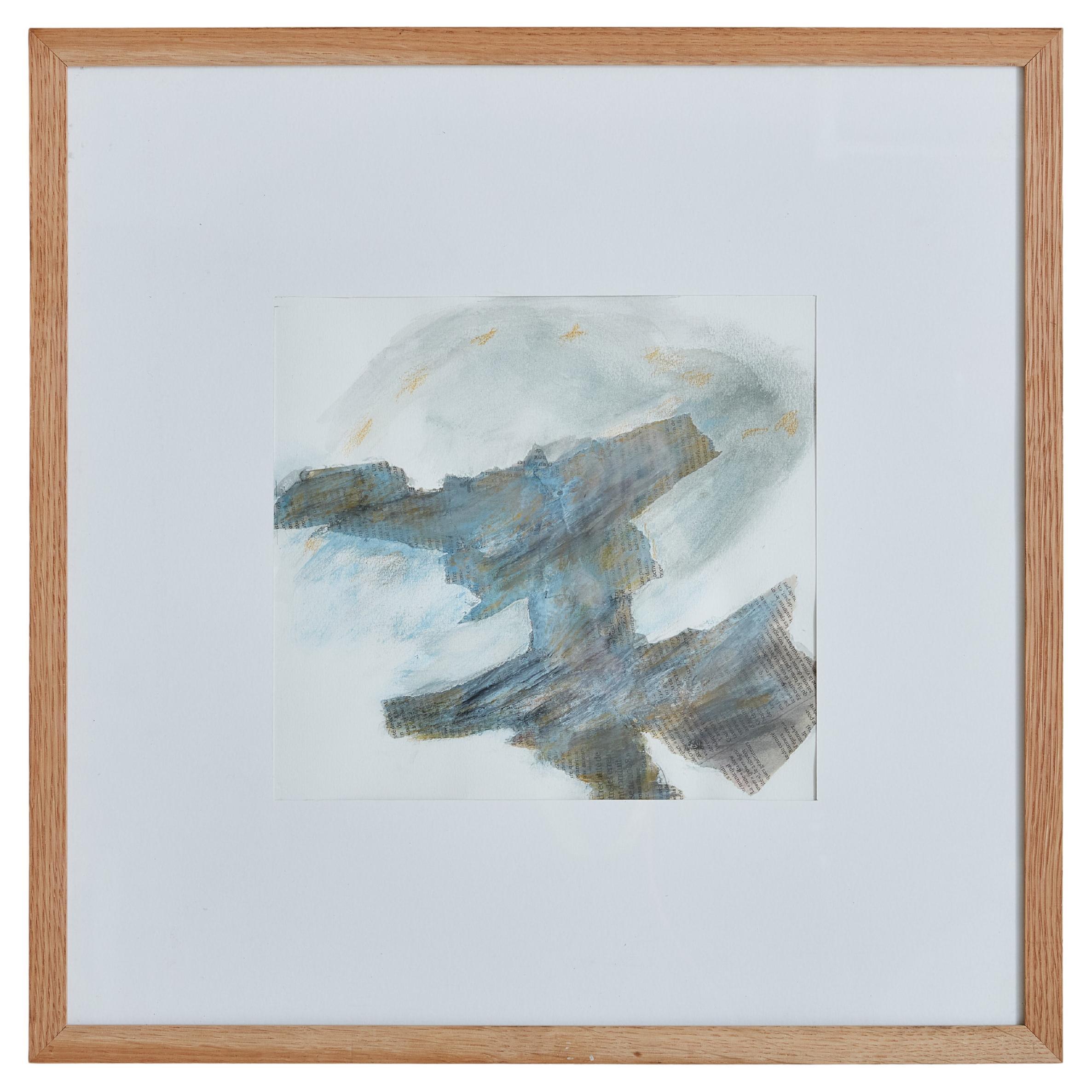 Quadro astratto a collage con cornice di Gisèle Lacroix a Paris, Parigi, anni 90
