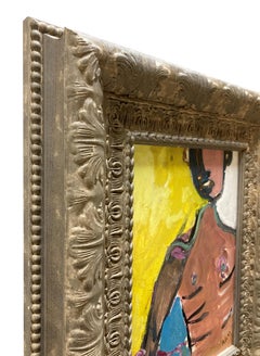 Gerahmte abstrakte Öl auf Brett eines männlichen Torso